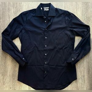 SUITSUPPLY Navy Stretch Cotton Extra Slim Fit Shirt XL 17